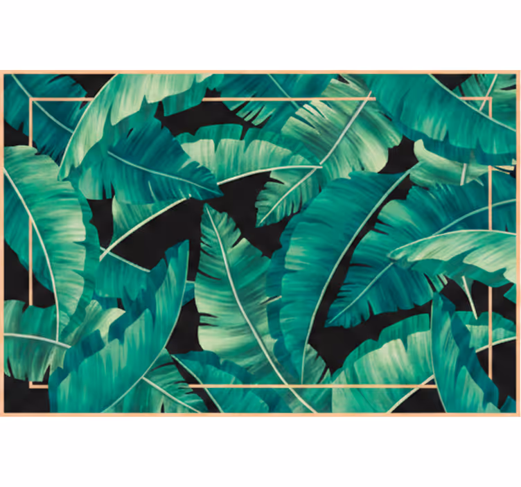 Toile fenêtre vert feuilles vert foncé - TenStickers