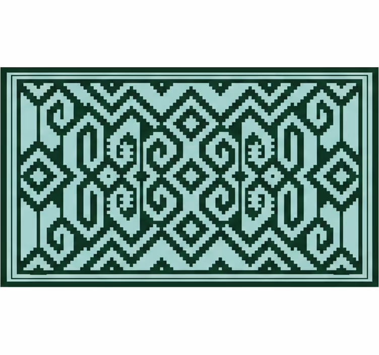 Toile fenêtre vert couleurs vertes mapuche - TenStickers