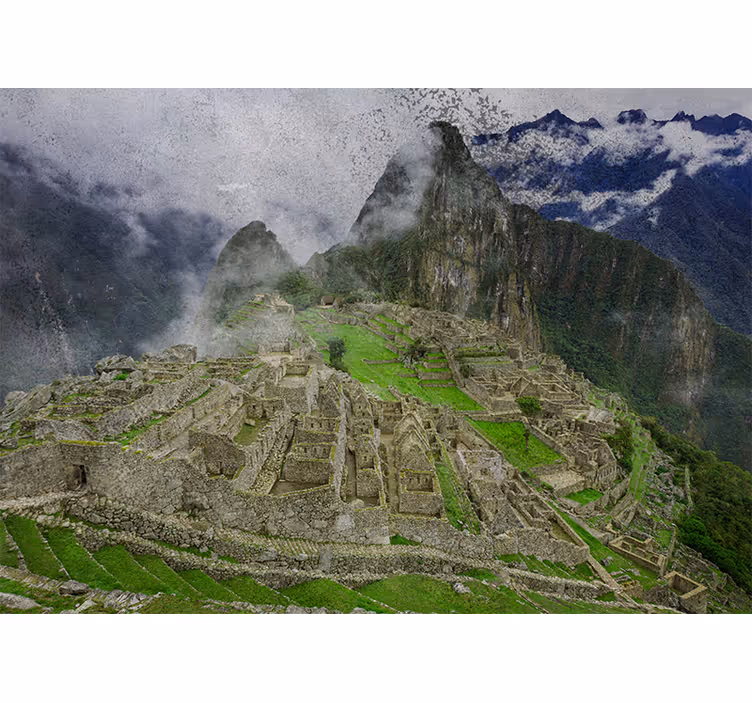 Toile fenêtre salon paysage machu picchu - TenStickers