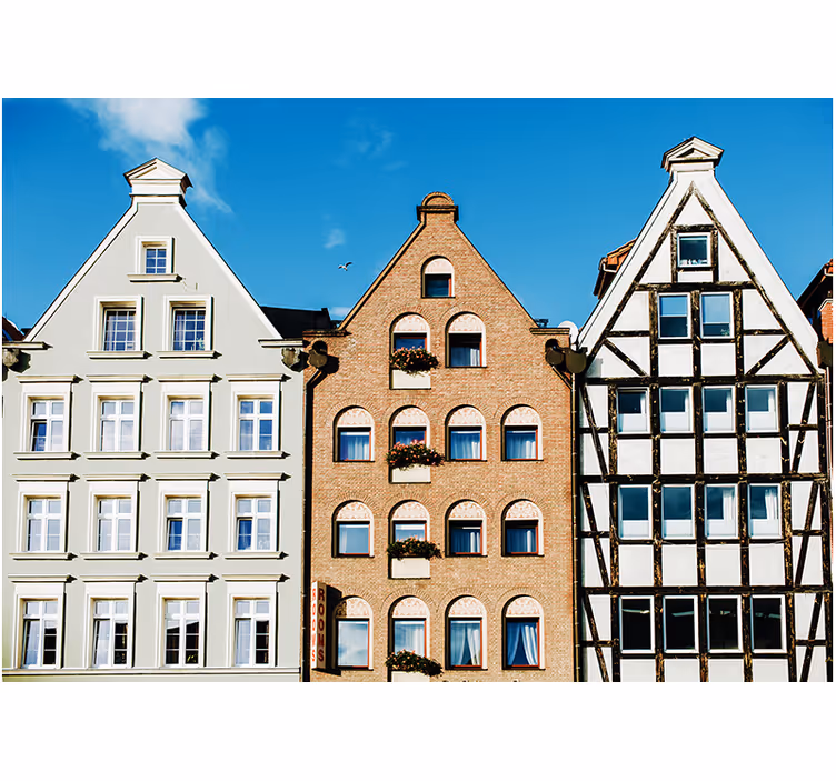Toile fenêtre salon maisons en pain d'épice à gdańsk - TenStickers