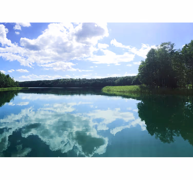 Toile fenêtre salon lac des mazures pologne - TenStickers