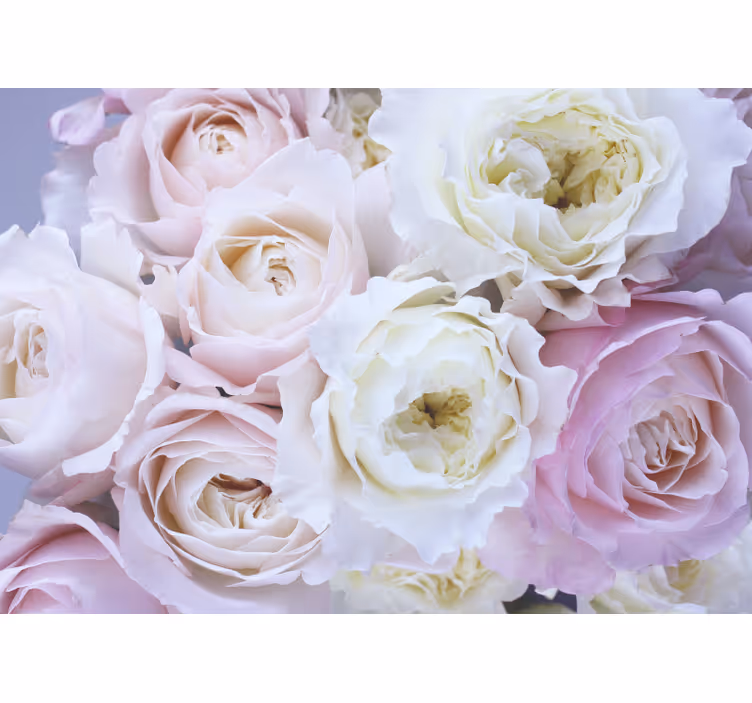 Toile fenêtre salon roses différentes en gros plan - TenStickers