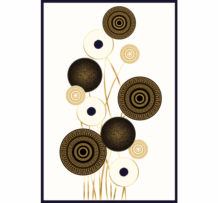 Toile fenêtre salon décoration glamour cercles - TenStickers