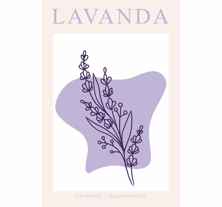 Toile fenêtre salon lavande minimaliste - TenStickers