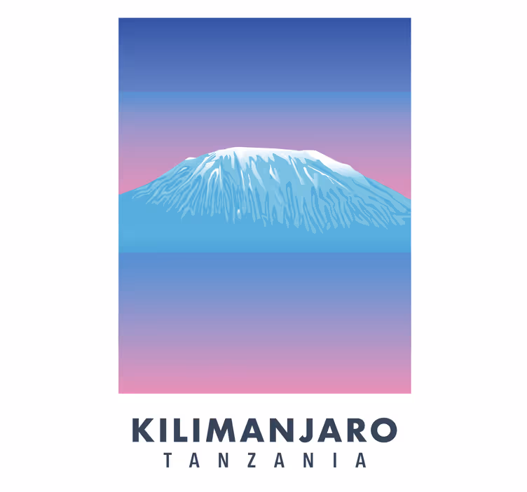 Toile fenêtre salon kilimanjaro rétro - TenStickers