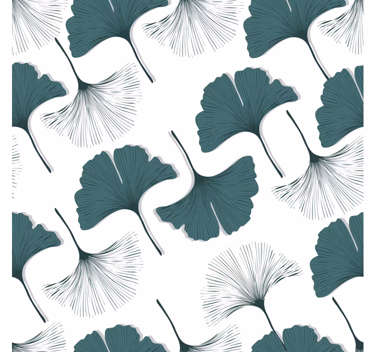 Toile fenêtre salon motif de feuilles de ginkgo - TenStickers