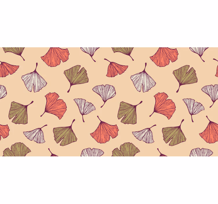Toile fenêtre salon feuilles de ginkgo colorées - TenStickers