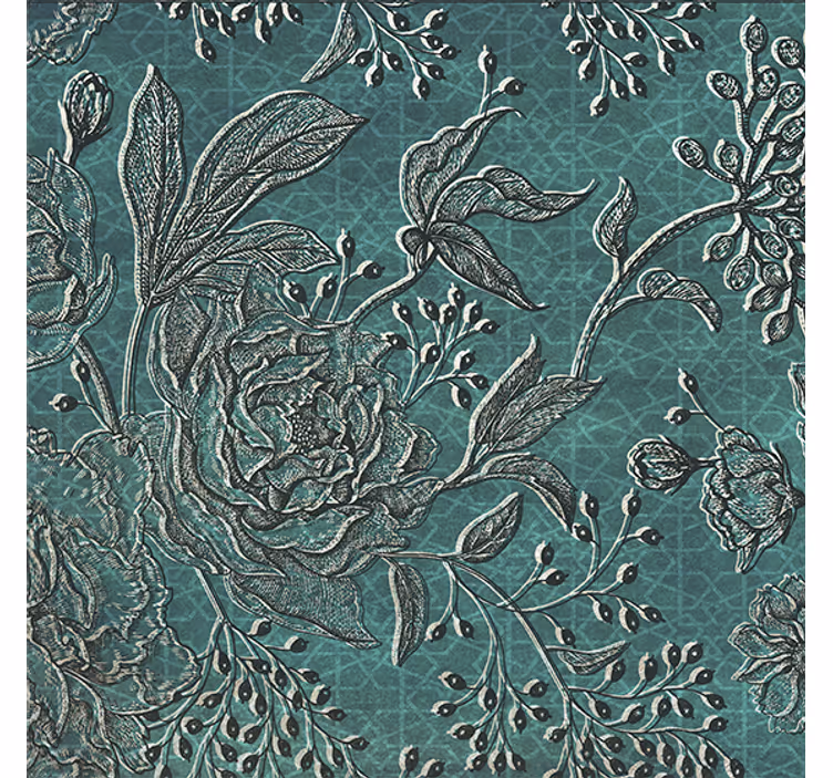 Toile fenêtre salon fleurs orientales - TenStickers