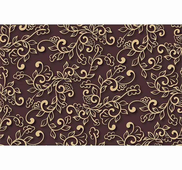 Toile fenêtre salon style feuilles dorées - TenStickers