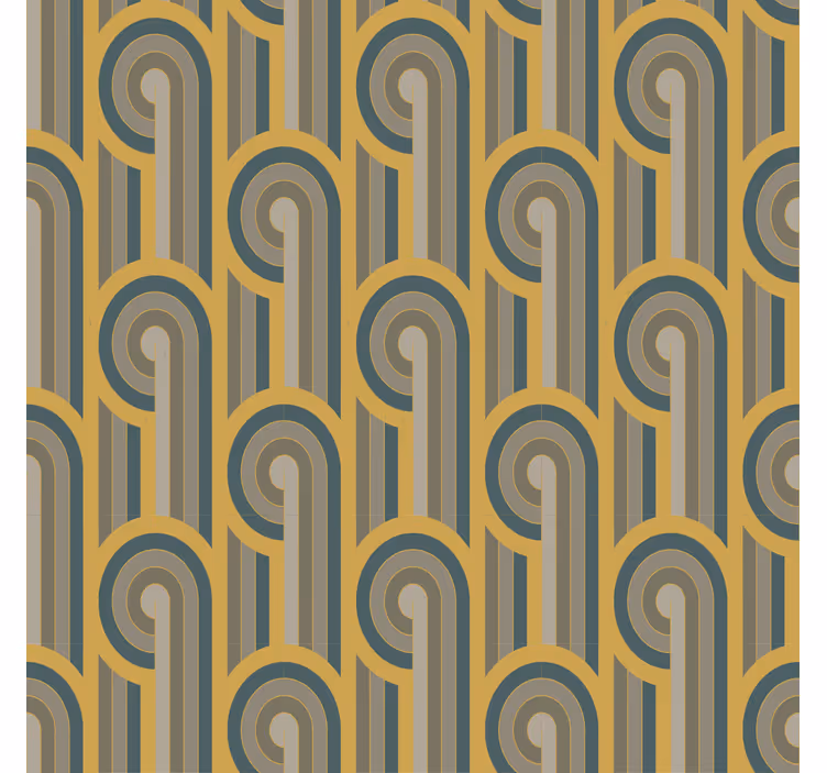 Toile fenêtre salon formes géométriques art déco - TenStickers