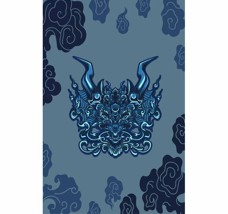 Toile fenêtre salon dragon mythique - TenStickers