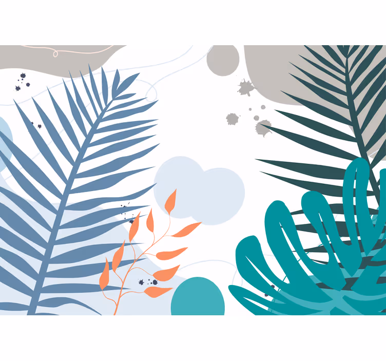 Toile fenêtre salon feuilles tropicales colorées - TenStickers