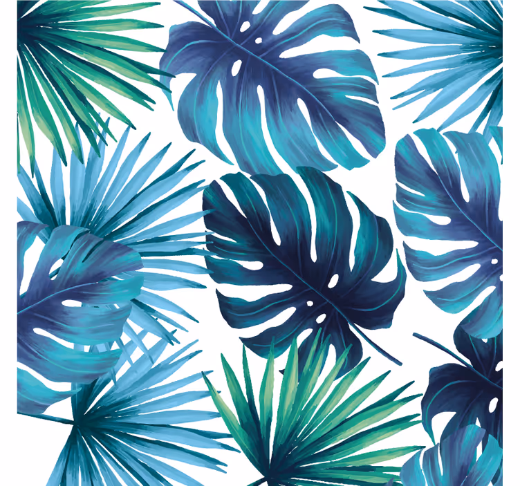 Toile fenêtre salon feuilles tropicales style californien - TenStickers