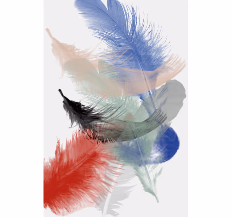 Toile fenêtre salon design de plumes abstraites colorées - TenStickers