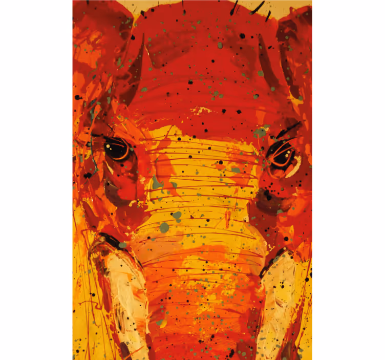 Toile fenêtre salon éléphant artistique coloré - TenStickers