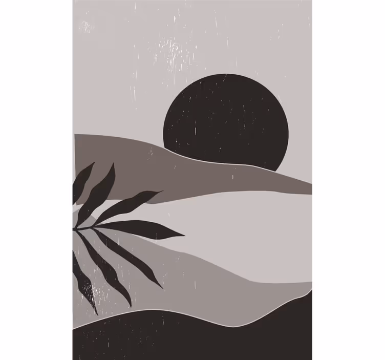 Toile fenêtre salon coucher de soleil noir et blanc - TenStickers