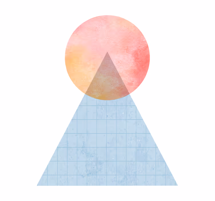 Toile fenêtre salon triangle art mural soleil - TenStickers