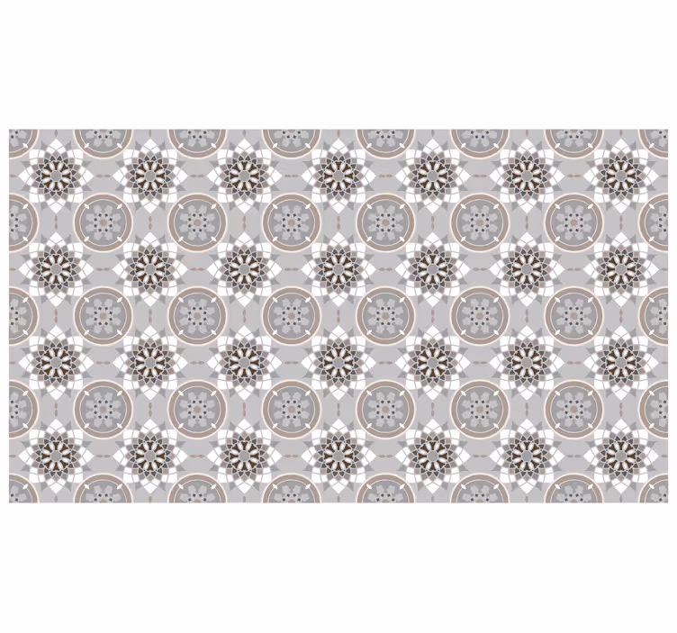 Toile fenêtre gris carreau fleuri au sol - TenStickers