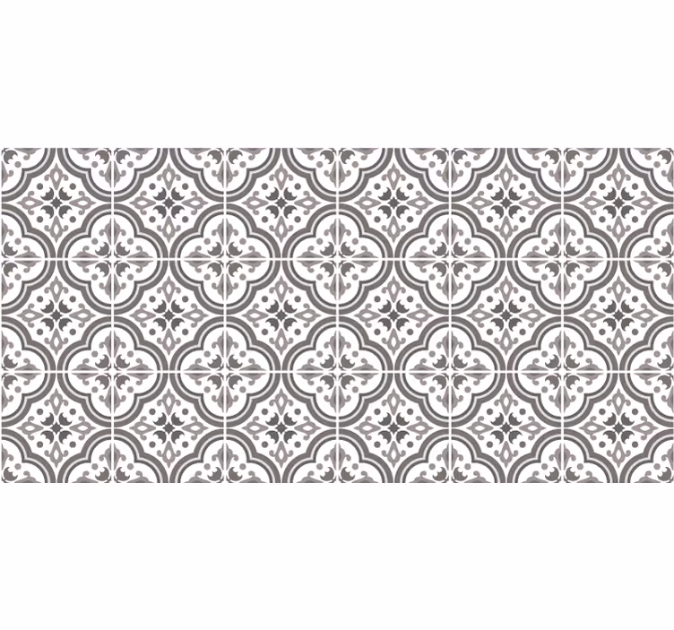 Toile fenêtre gris carreaux et fleurs - TenStickers