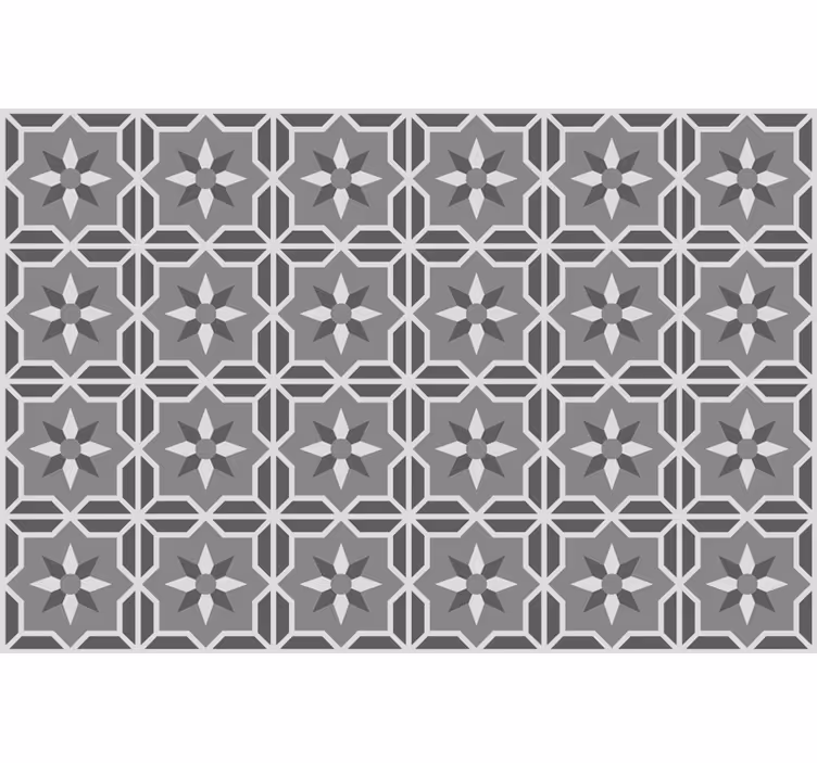 Toile fenêtre gris géométrique sur fond gris doux - TenStickers