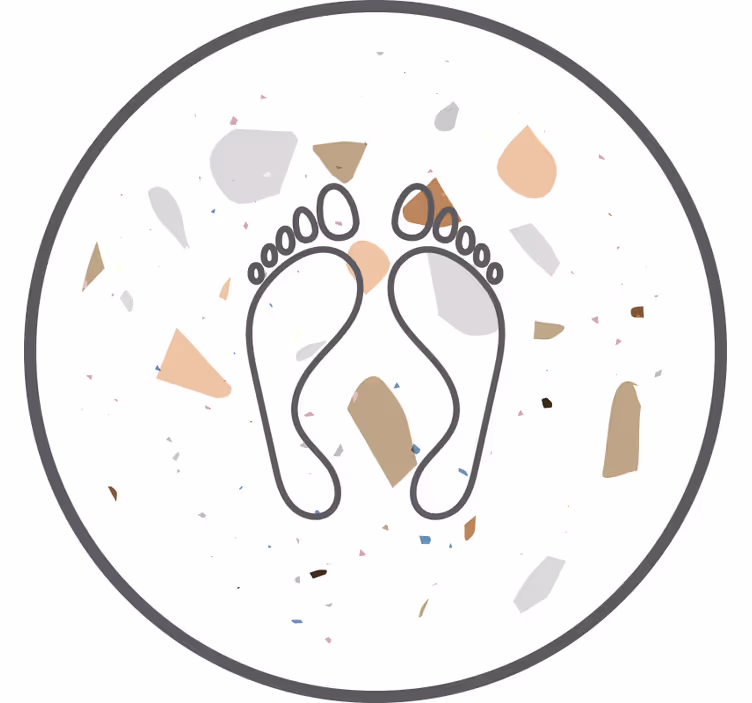 Toile blanche fenêtre empreintes de terrazzo - TenStickers