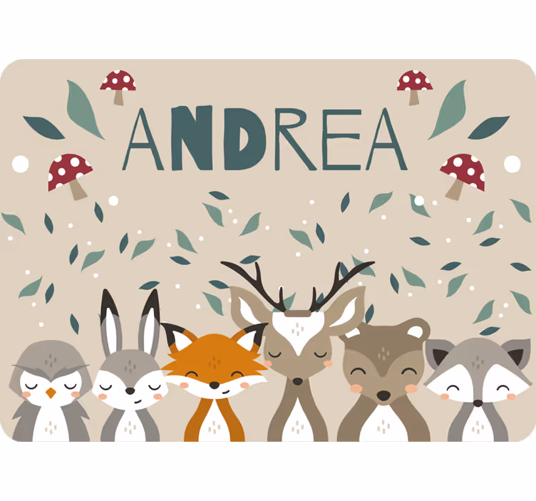 Toile fenêtre beige animaux personnalisés enfants - TenStickers