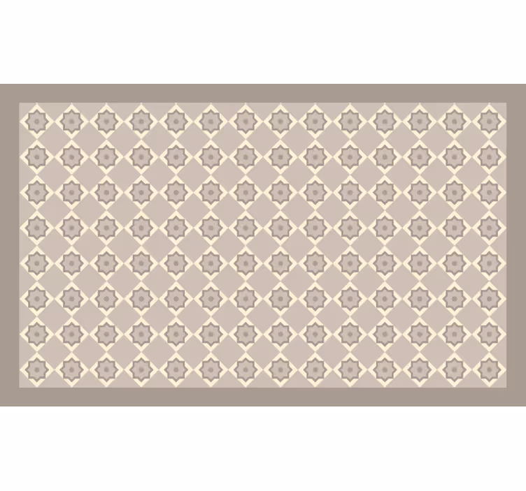 Toile fenêtre beige carreaux ciment beige - TenStickers