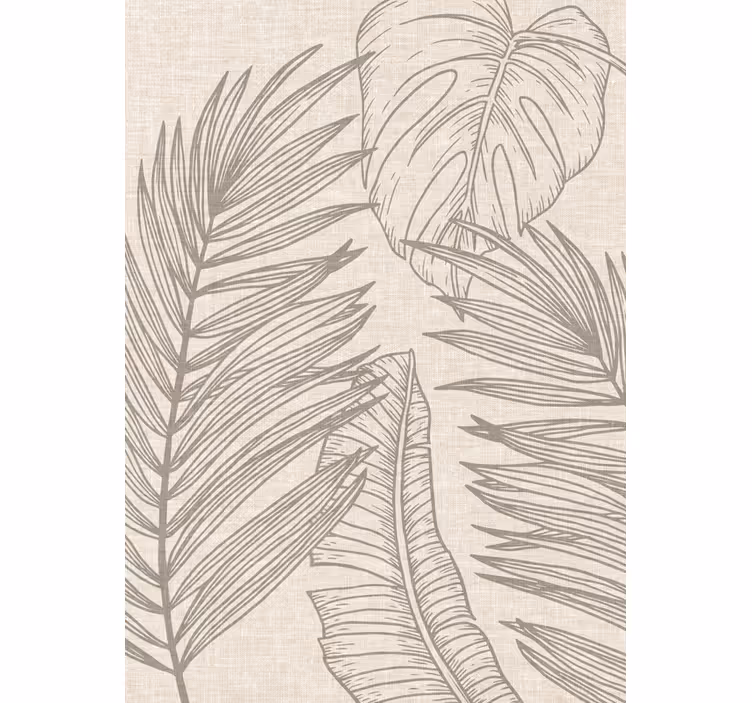 Toile fenêtre beige effet tissu tropical - TenStickers