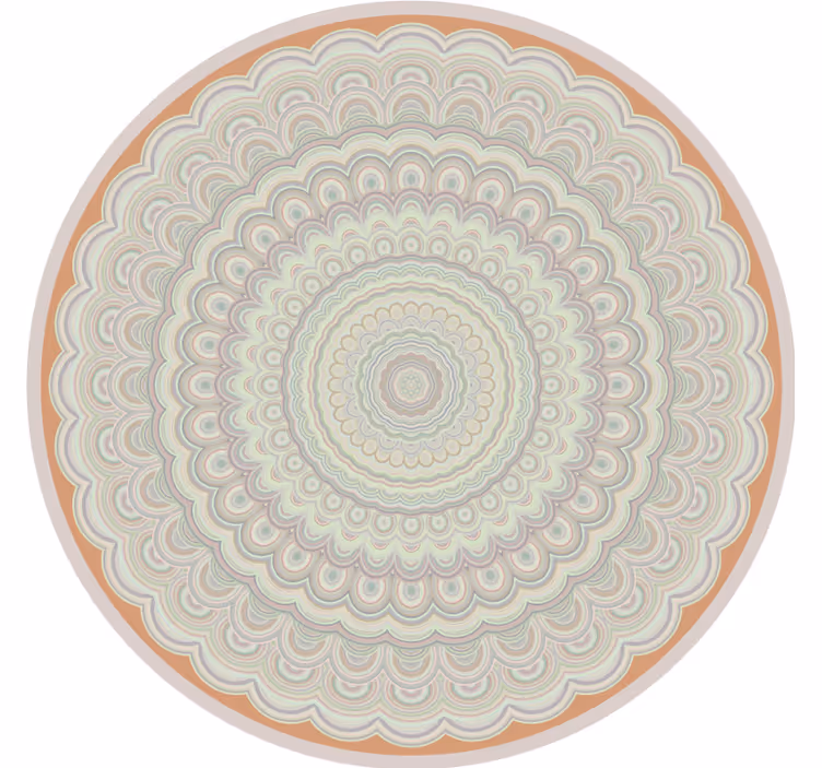 Toile fenêtre beige mandala beige circulaire - TenStickers