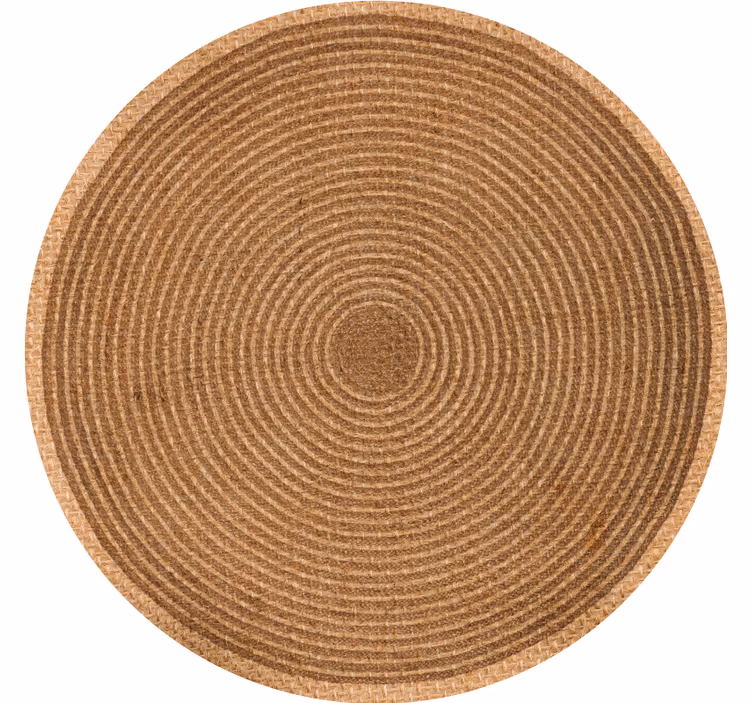 Toile fenêtre beige texture jute circulaire - TenStickers