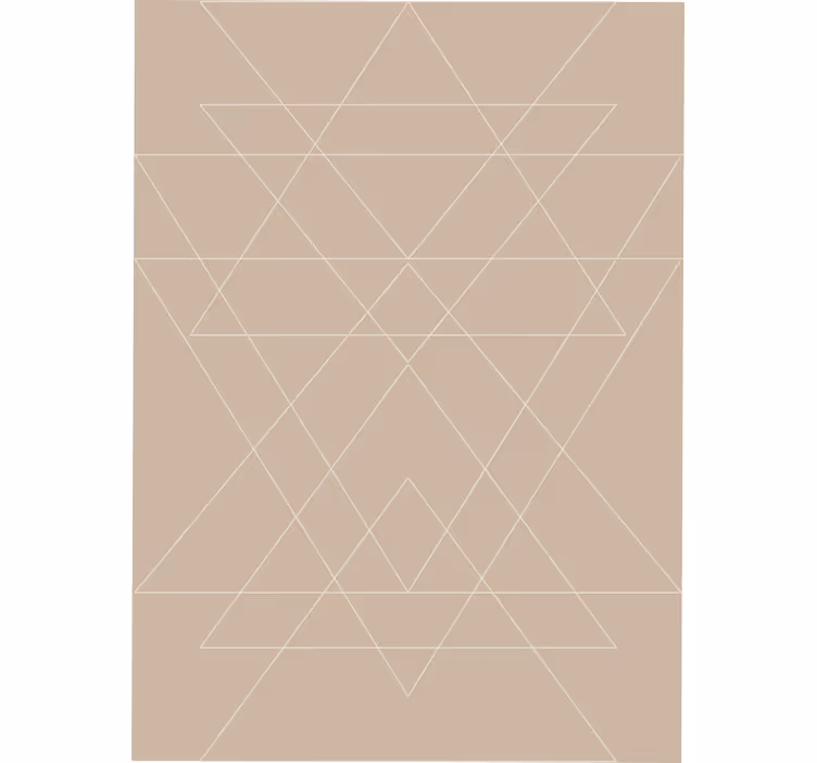 Toile fenêtre beige mosaïque de triangles nordiques - TenStickers
