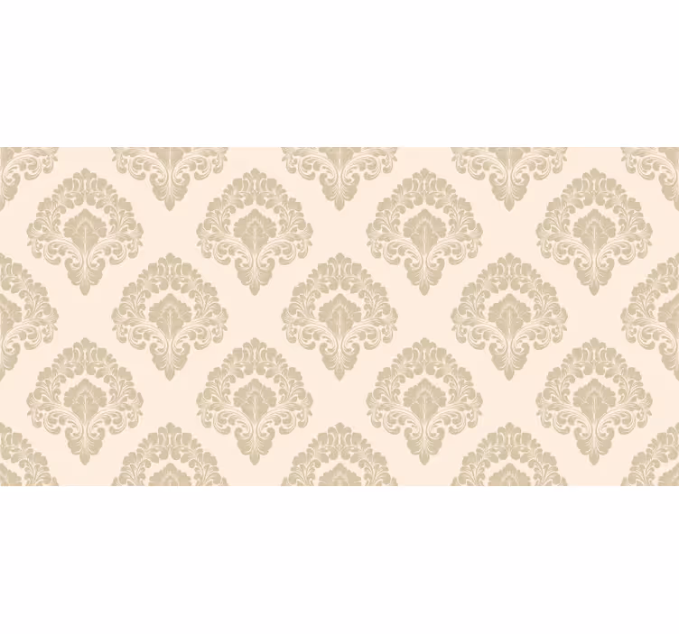Toile fenêtre beige motif floral doré provincial - TenStickers