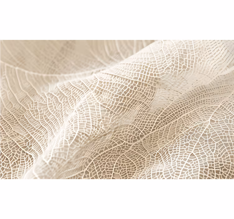 Toile fenêtre beige feuilles minimalistes - TenStickers