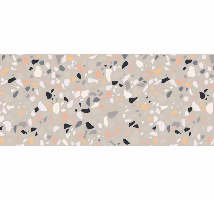 Toile fenêtre beige effet terrazzo beige - TenStickers
