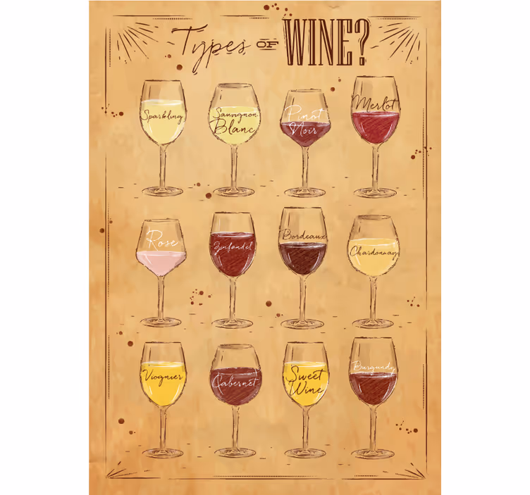 Toile fenêtre beige type de vins beige - TenStickers