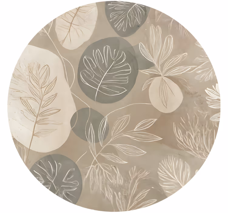 Toile fenêtre beige abstrait botanique neutre - TenStickers