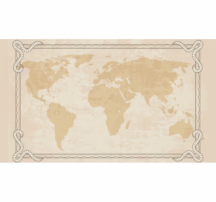 Toile fenêtre beige carte des années 1920 - TenStickers