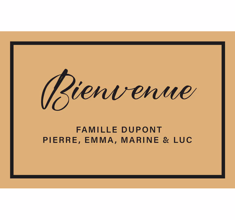 Toile fenêtre beige bienvenue chez nous - TenStickers