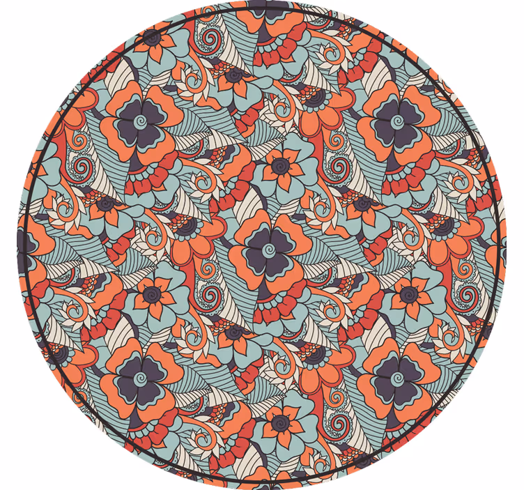 Toile fenêtre chambre motif floral cachemire - TenStickers