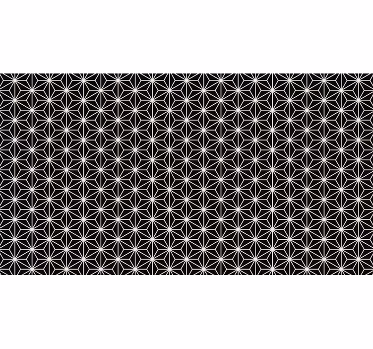 Toile fenêtre chambre diamants géométriques noir et blanc - TenStickers