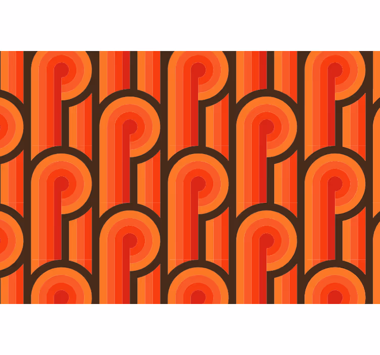 Toile fenêtre chambre nœud orange années 70 - TenStickers