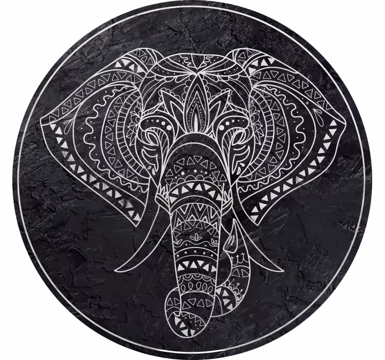 Toile fenêtre chambre texture marbrée en forme d'éléphant - TenStickers