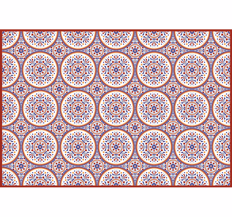Toile fenêtre chambre carreaux maioliche - TenStickers