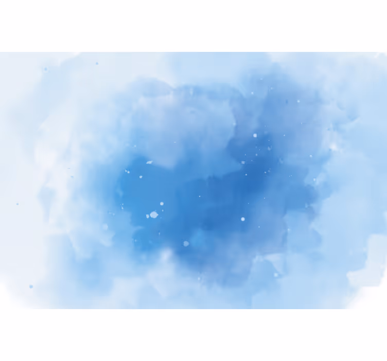 Toile fenêtre chambre aquarelle bleue minimaliste - TenStickers