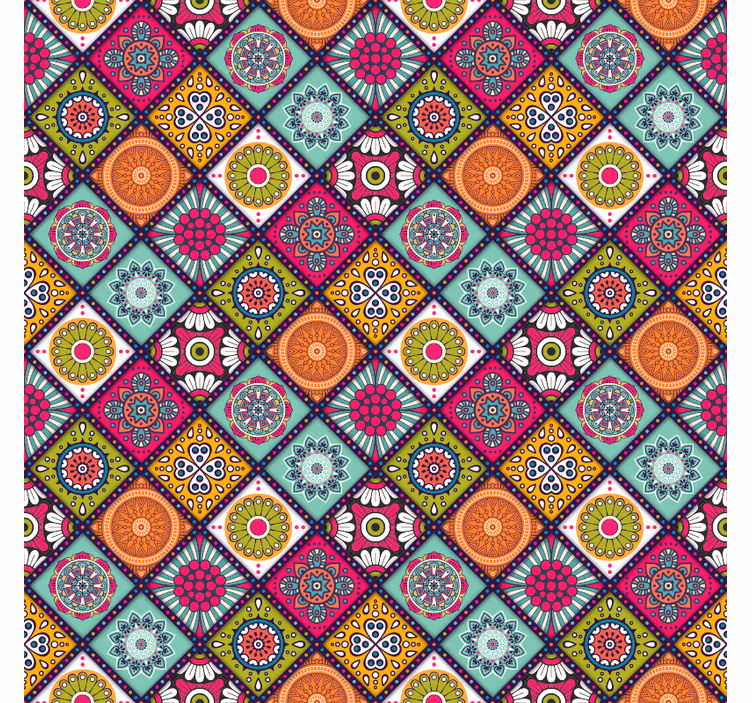 Toile fenêtre chambre motif mandala coloré - TenStickers