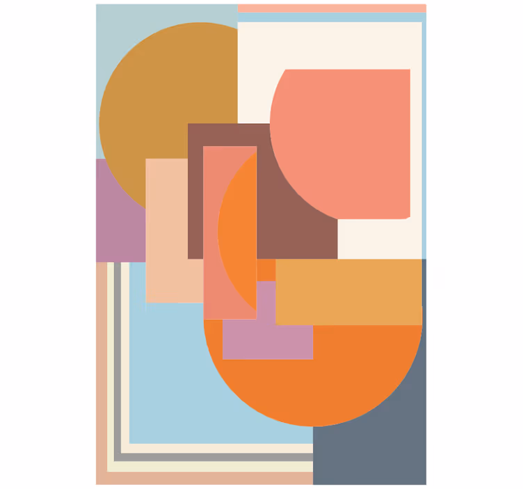 Toile fenêtre chambre mosaïque géométrique moderne - TenStickers
