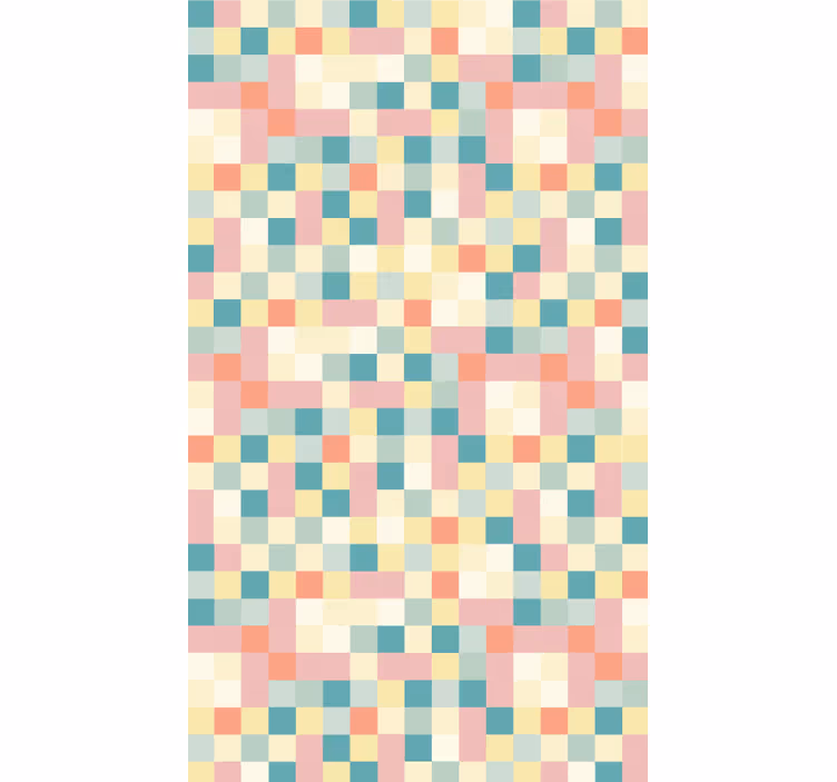 Toile fenêtre chambre carrés pastel colorés - TenStickers