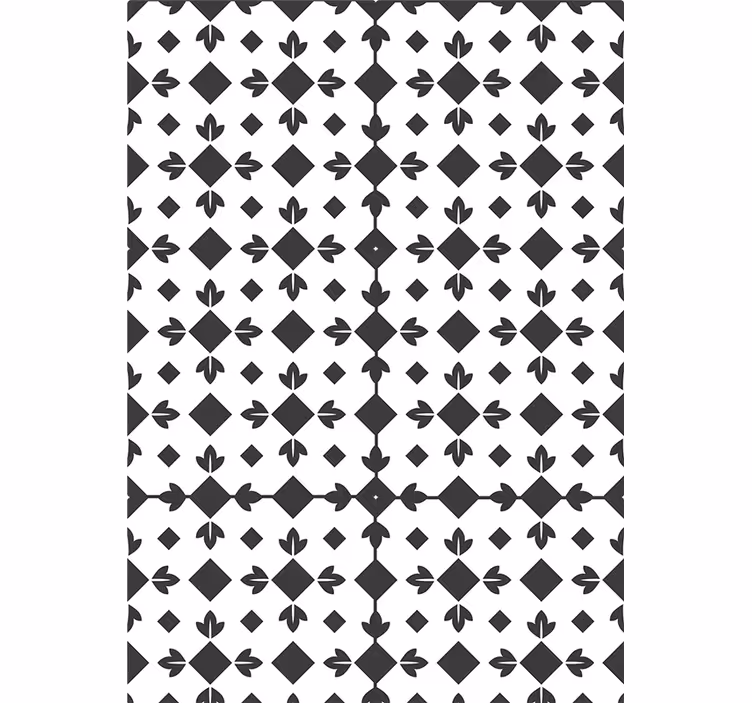 Toile fenêtre chambre carreaux noir et blanc - TenStickers