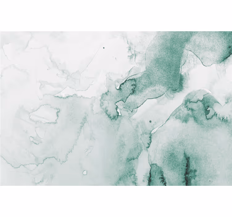 Toile fenêtre chambre aquarelle verte et blanche - TenStickers