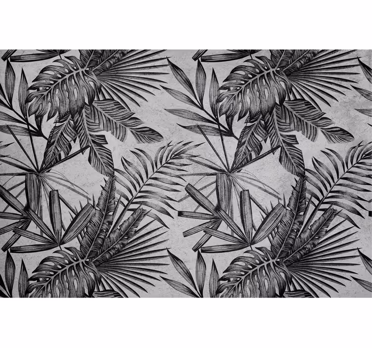 Toile fenêtre gris plantes en béton - TenStickers